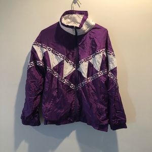 Vintage 90s Purple colorful windbreaker sz L